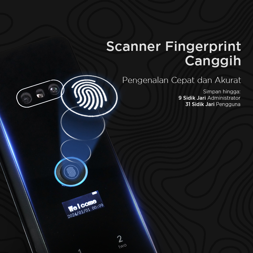 ALOY-X Smart Door Lock Fingerprint Face Recognition Password Card - A2