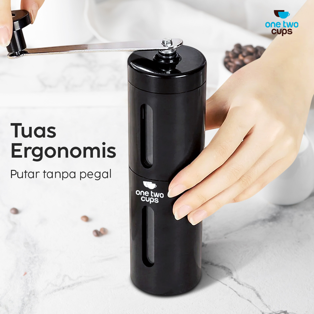 One Two Cups Alat Penggiling Kopi Manual Coffee Grinder Adjustable 60g - RH200