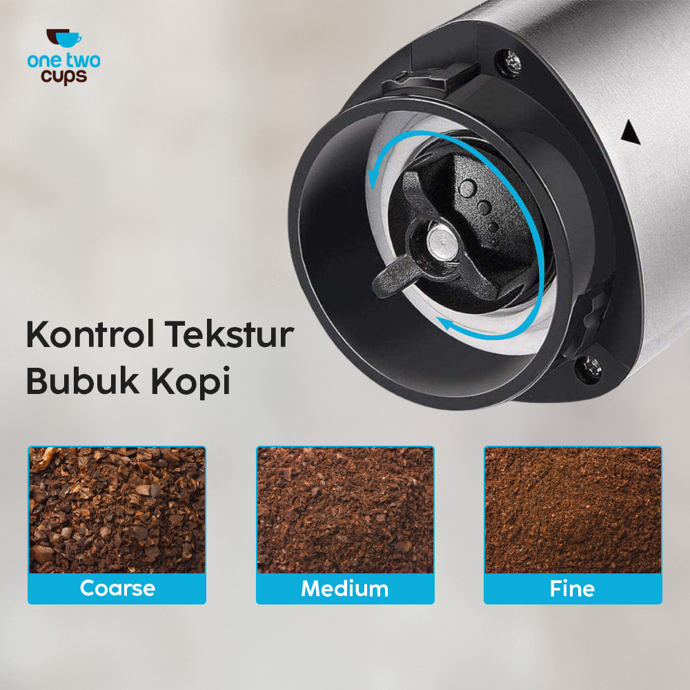 One Two Cups Alat Penggiling Kopi Manual Coffee Grinder Adjustable - EC03