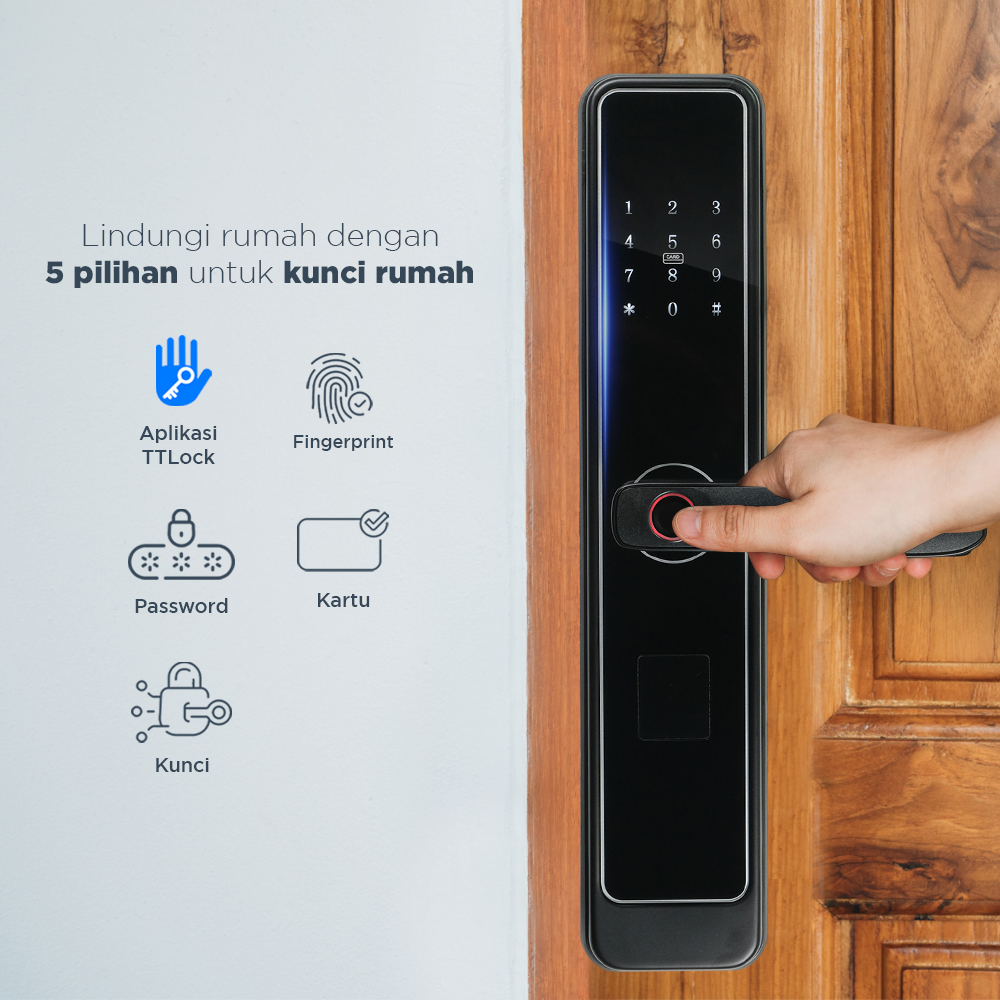 JUXI Smart Door Lock Fingerprint Password Bluetooth Card TTLock - T13