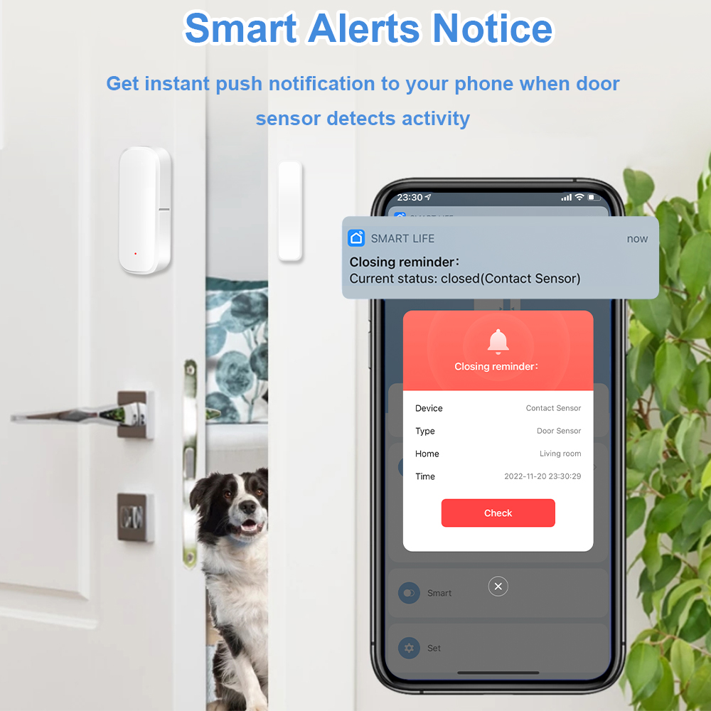 Aubess Sensor Pintu Jendela ZigBee Tuya Smart Wireless Detector - AU24
