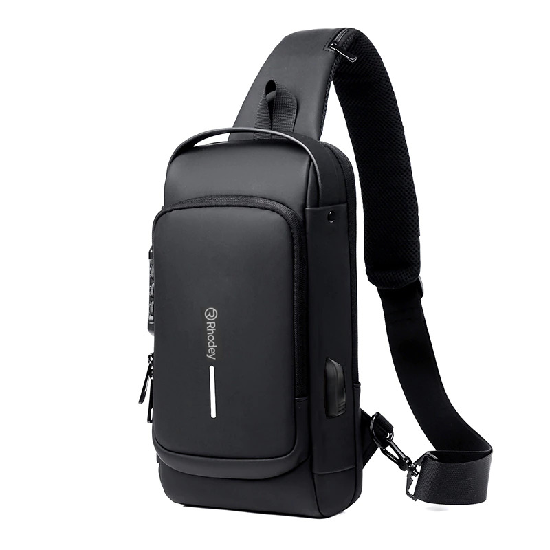 Rhodey Tas Selempang Fashion Sling Bag Pria with USB Slot and Lock - RE880