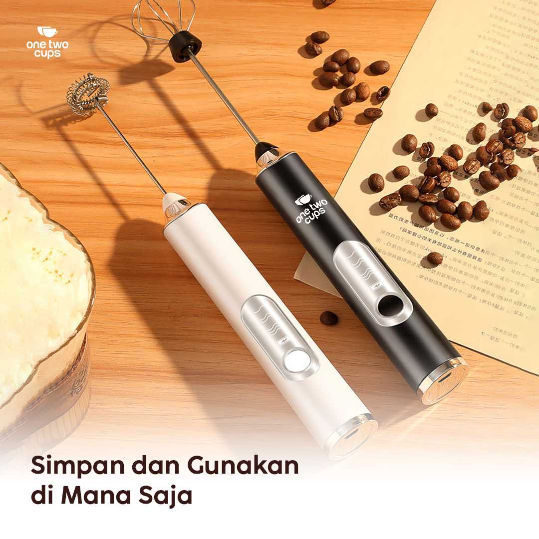 One Two Cups Hand Mixer Mini 2in1 Pengocok Telur Whisk Milk Frother - HMW15 - Gambar 6