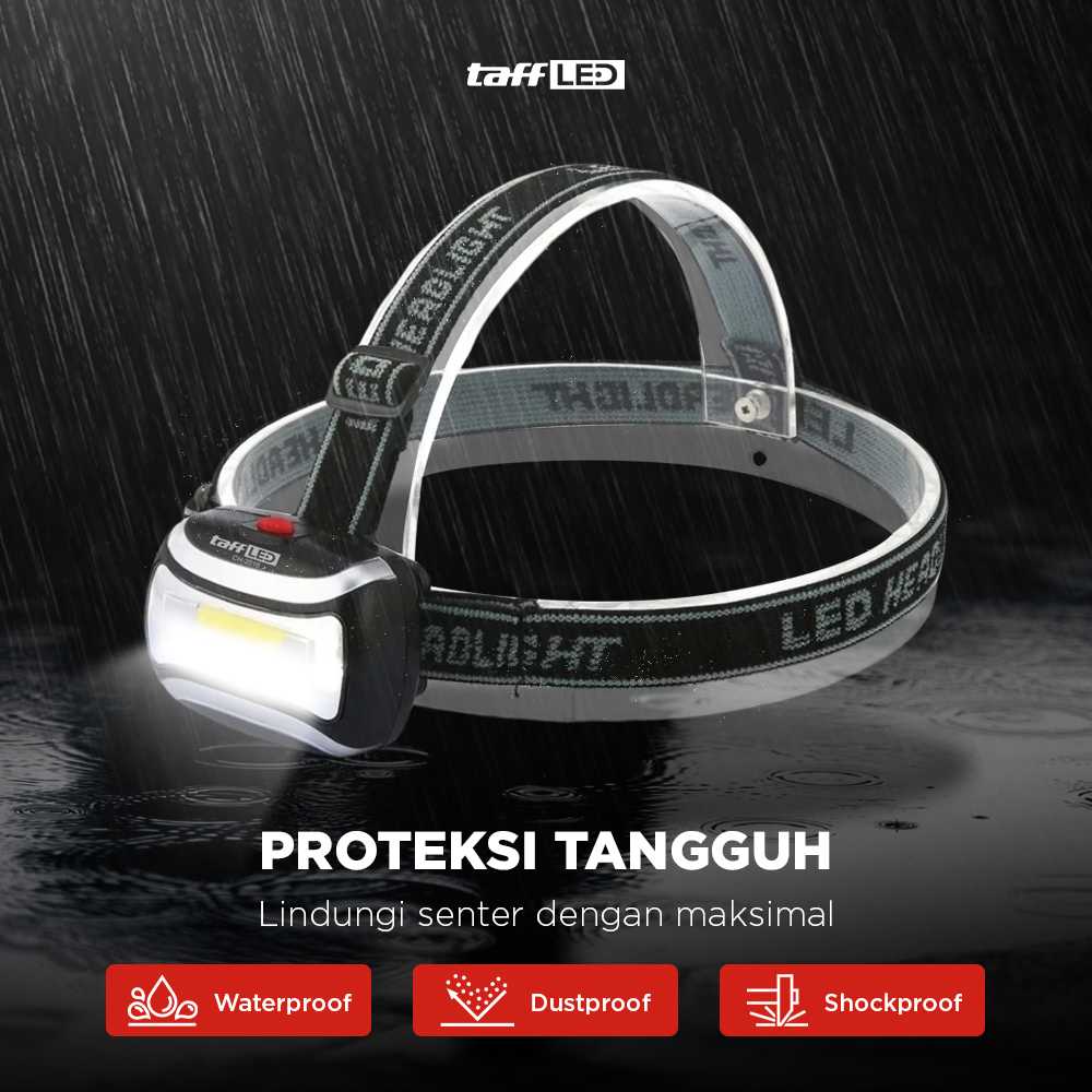 TaffLED Senter Kepala LED COB Headlamp Waterproof 3 Mode 400 Lumens - CH-2016 - Gambar 6
