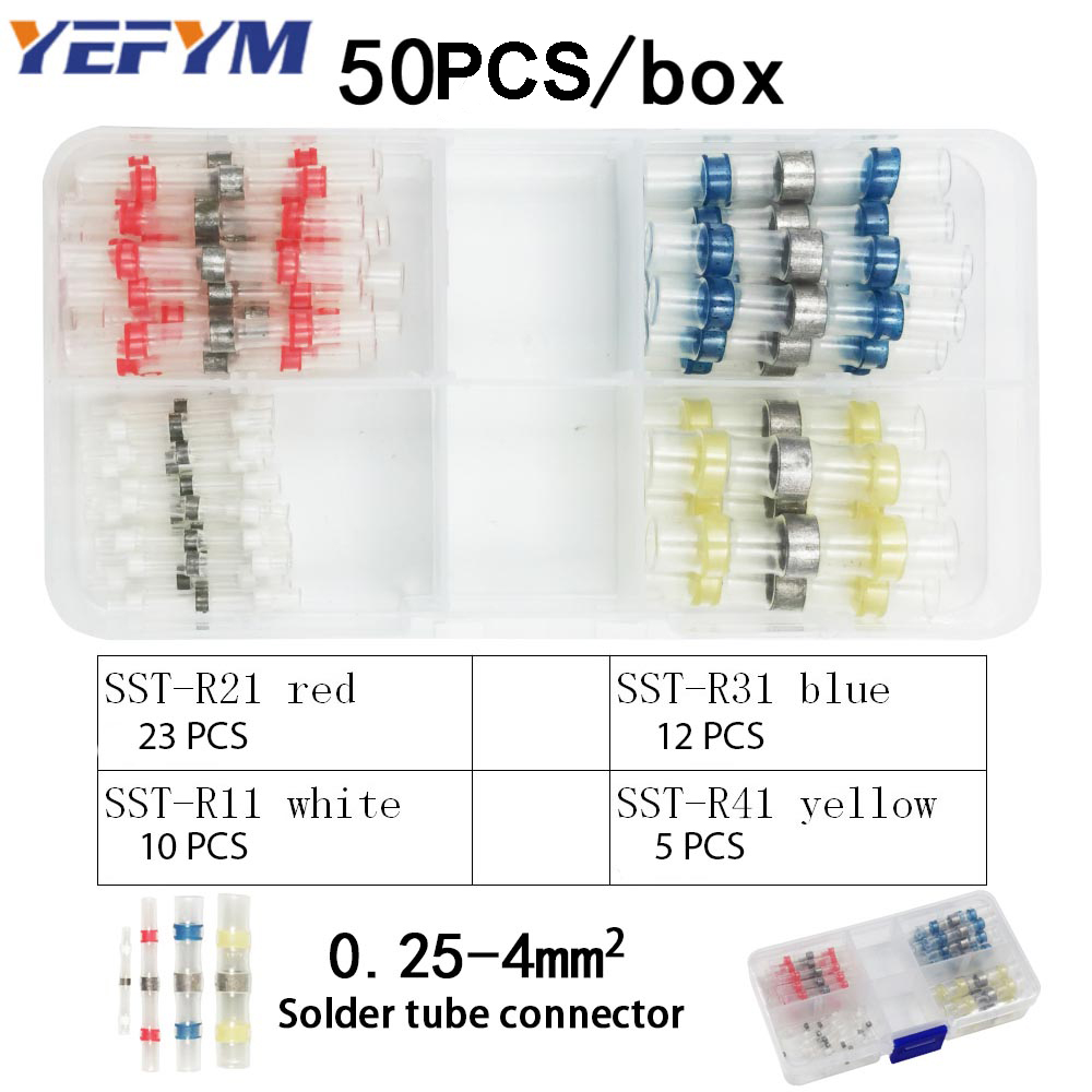 YEFYM Heat Shrink Solder Tube Connector Waterproof 50 PCS - SST-105