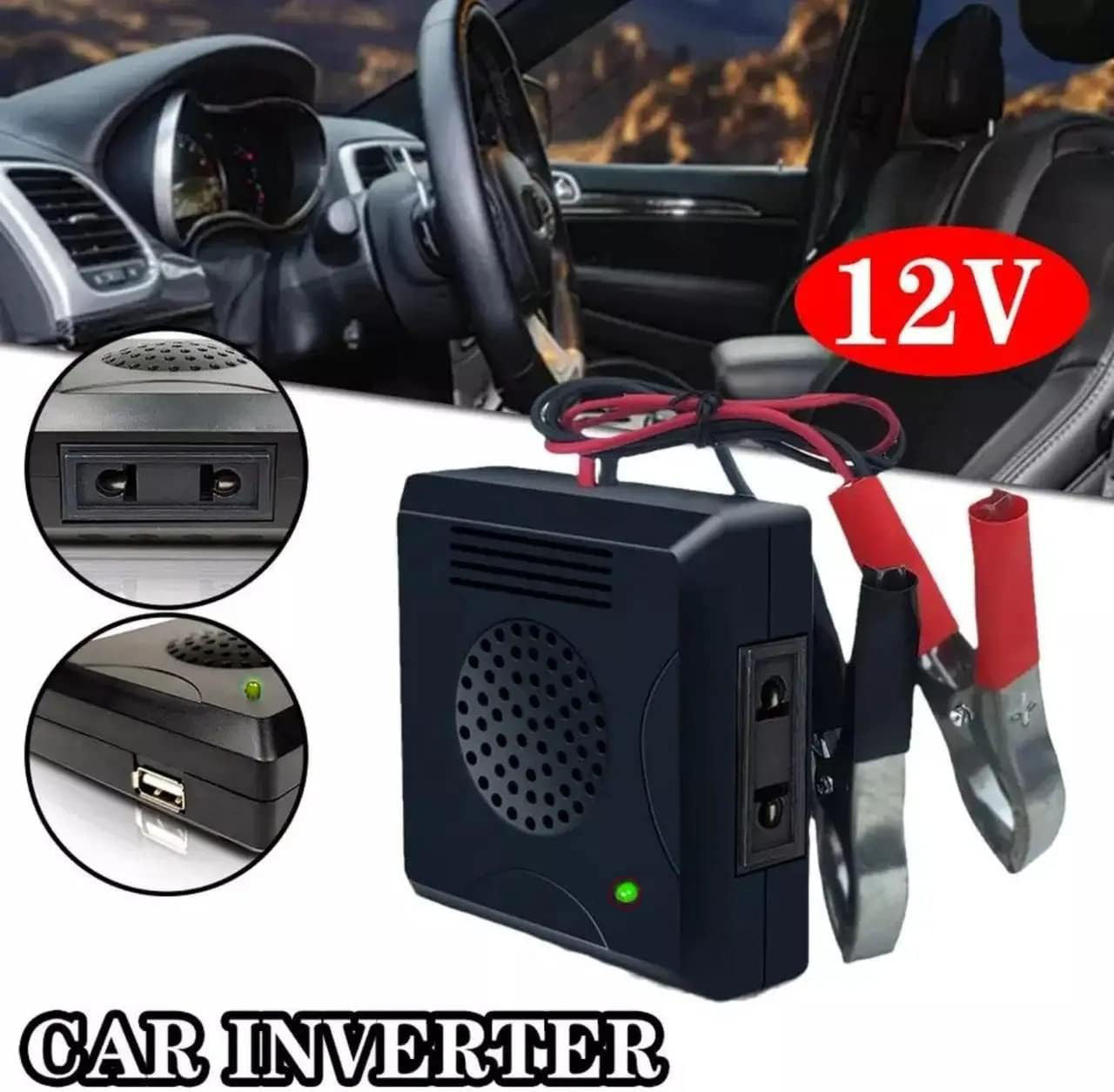 OTDTY Power Inverter Pure Sine Wave Car DC 12V to AC 220V 70W USB - WS-107