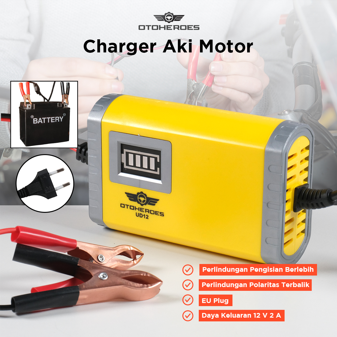 OTOHEROES Charger Aki Motor Intelligent Battery Charger 12V 2A - UD12