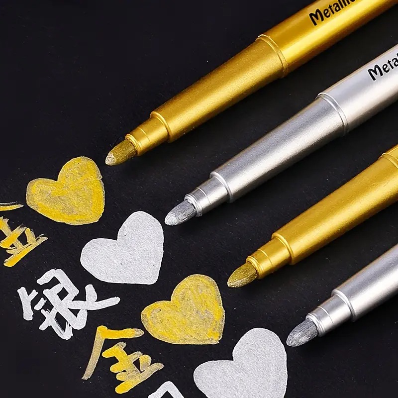 Tyno Spidol Permanen Marker Metallic Chrome Gold Silver 1.5mm 4 PCS - GN550
