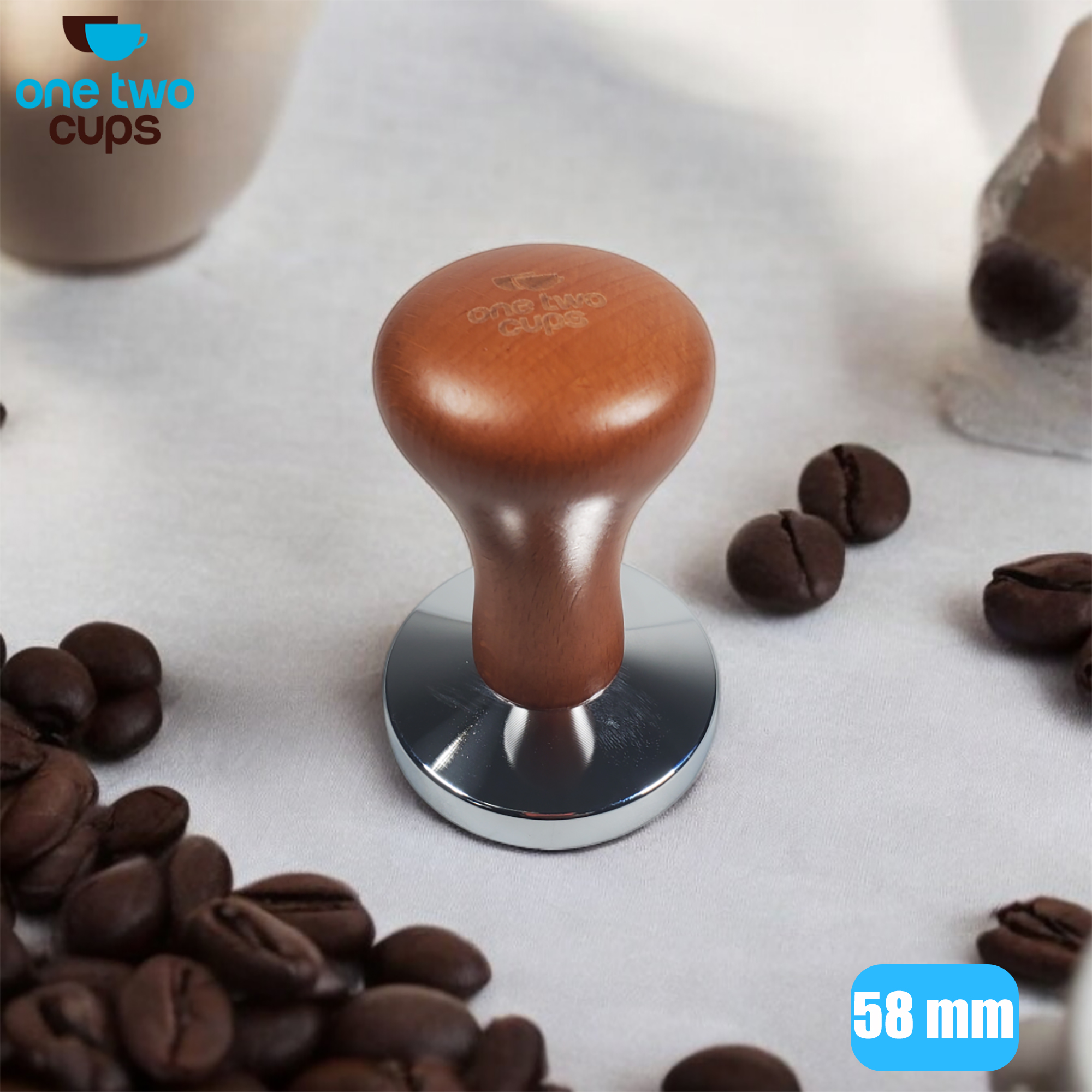 One Two Cups Tamper Kopi Espresso Coffee Press Powder Hammer 58mm - 7IYC