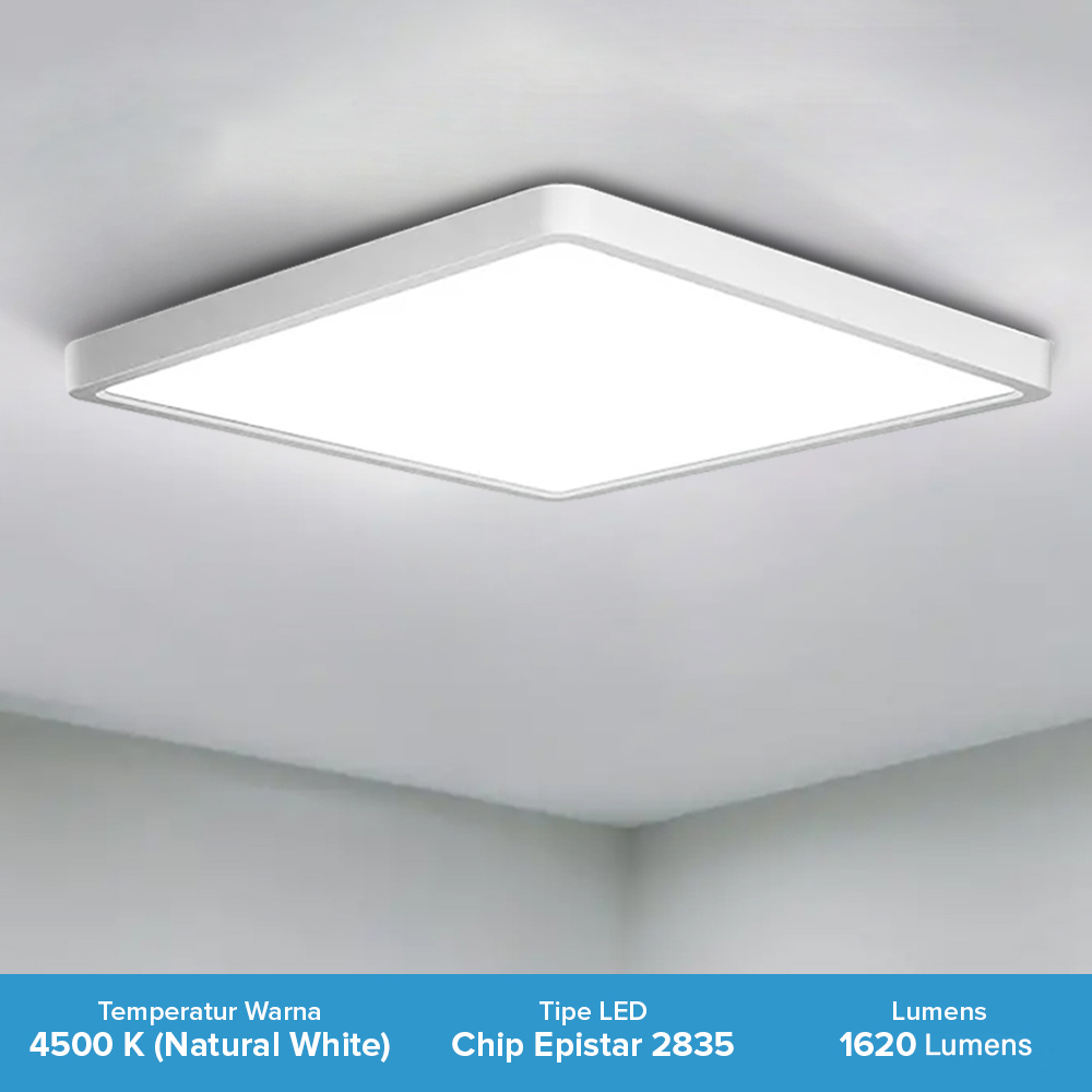MARPOU Lampu Plafon LED Ceiling Light Natural White 18W 30x30x5cm - MA18