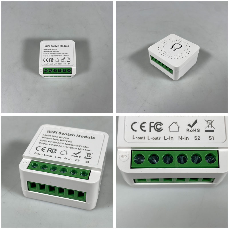 Aubess Mini Smart Switch WiFi Tuya 2 Channel Control Module 10A - MINI-W1-2CH