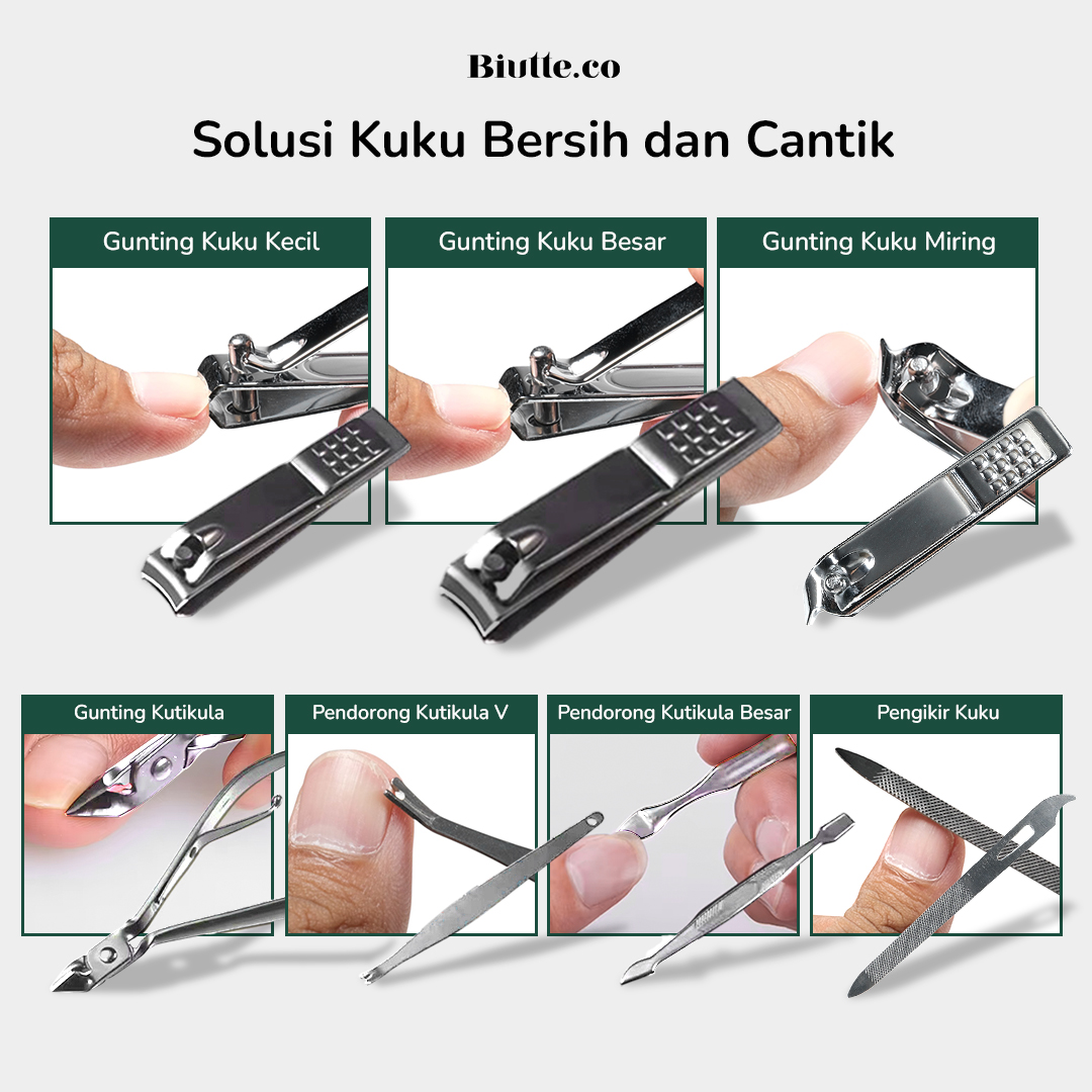 Biutte.co Nail Art Set Gunting Kuku Manicure Pedicure 19 PCS - i7000D
