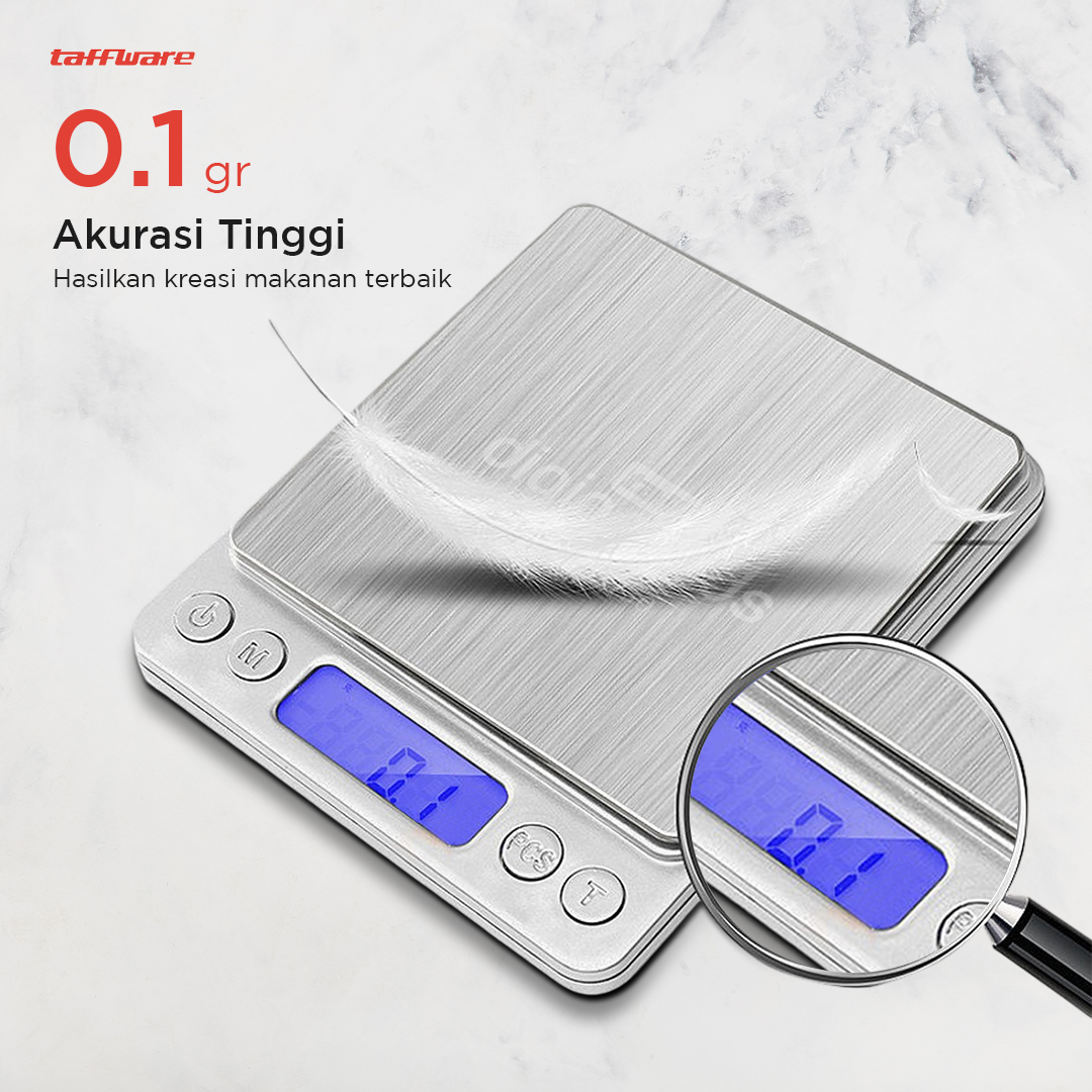 Taffware Digipounds Timbangan Dapur Mini Digital Scale 1kg 0.1g - i2000