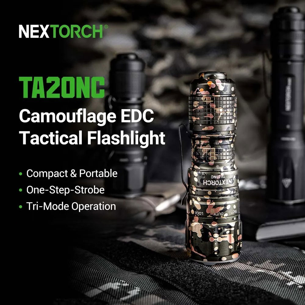 NEXTORCH Senter LED Tactical Rechargeable IPX8 1000 Lumens - TA20NC