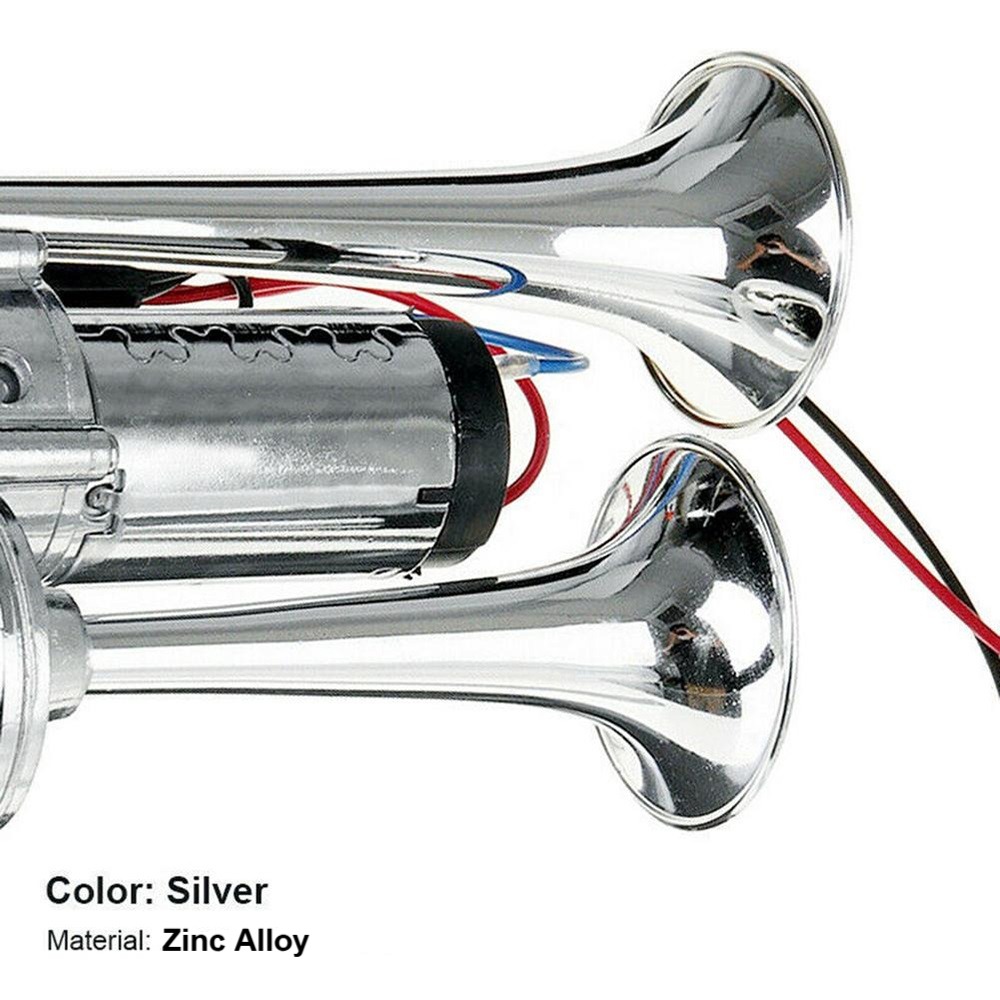 Klakson Terompet Mobil Horn Double Tube 95dB 12V Relay Zinc Alloy - JD-1020