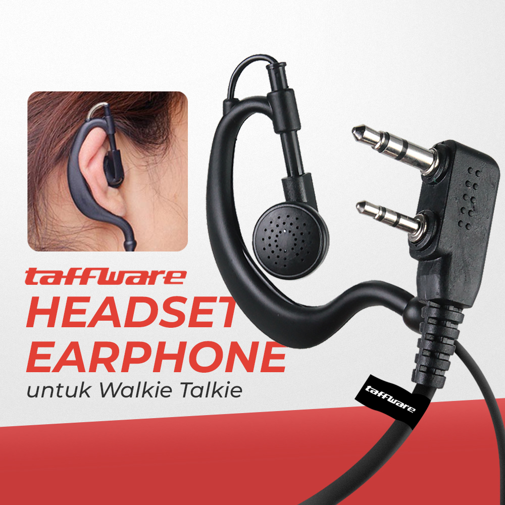 Taffware Headset Earphone FBI Walkie Talkie HT 2 Pin 102dB for Baofeng - K0459
