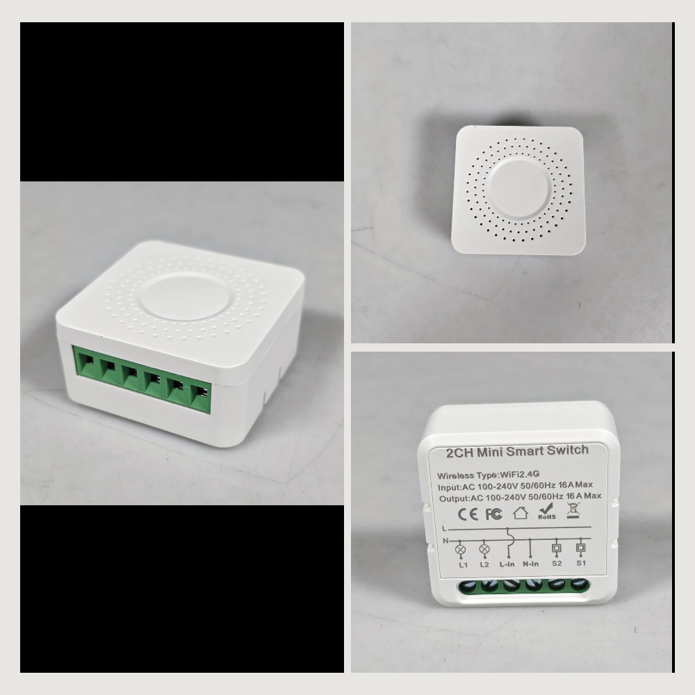 LY Mini Smart Switch WiFi 2 Channel Tuya Alexa Control Module 16A - FS-02HW