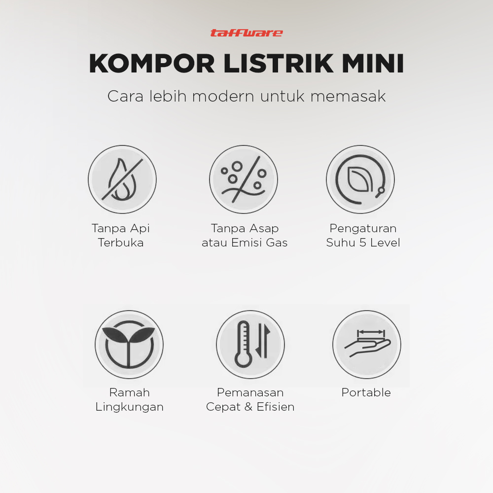 Taffware Kompor Listrik 1 Tungku Mini Portable Hot Plate 500W - DLD-101B
