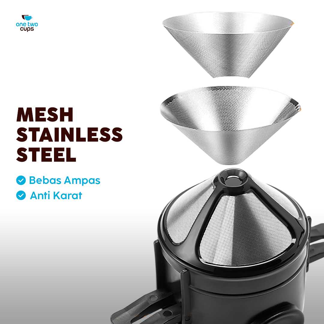 One Two Cups Filter Penyaring Kopi Portable Cone Coffee Dripper - F-402 - Gambar 3