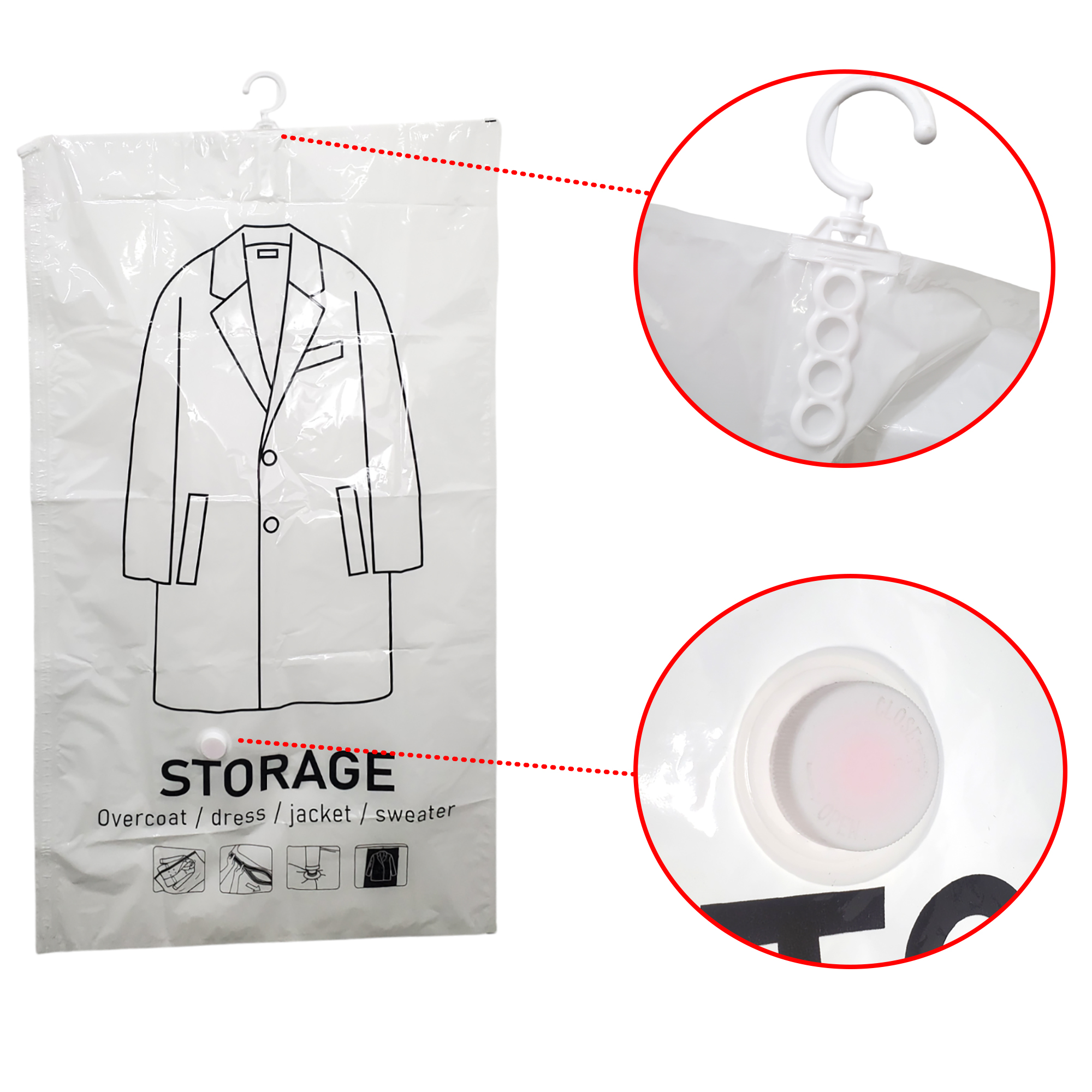 MOONBIFFY Plastik Vakum Gantung Pakaian Vacuum Compression Bag 1 PCS - MBF70
