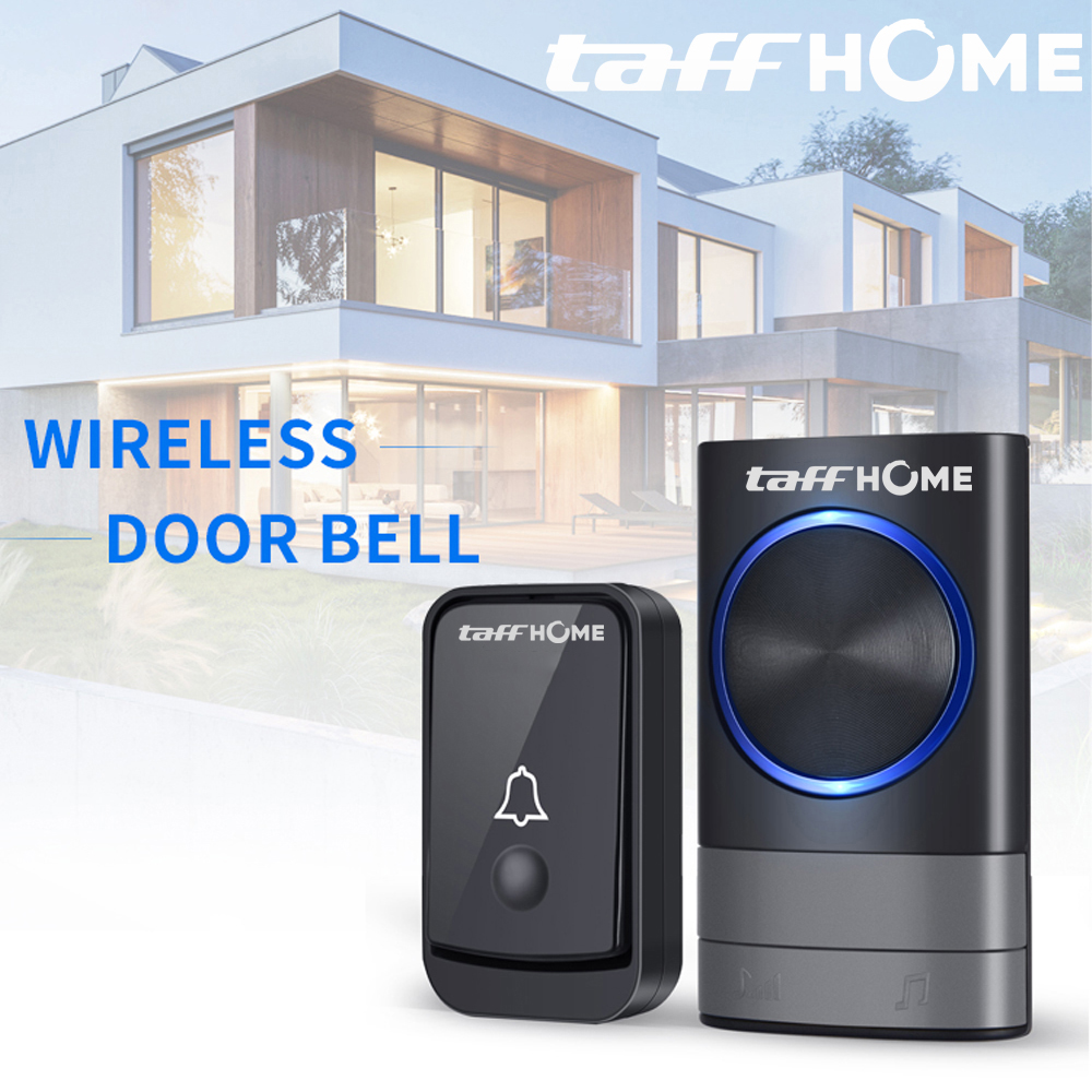 TaffHOME Bel Pintu Wireless Door Bell Waterproof EU Plug 45 Melodies - Q189