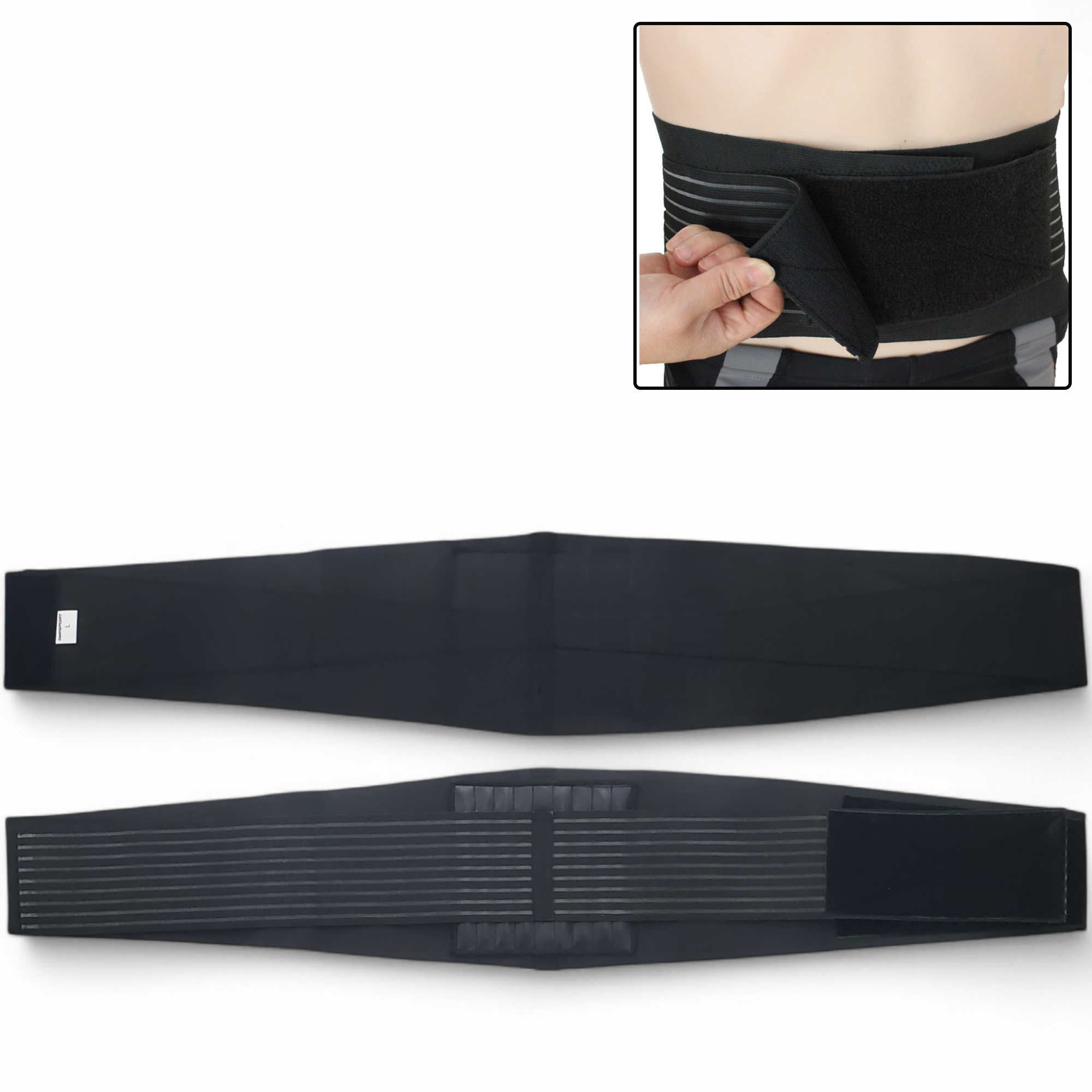 TaffSPORT Lumbar Support Waist Back Pain Brace Belt 8 Spring Size L - A-7992