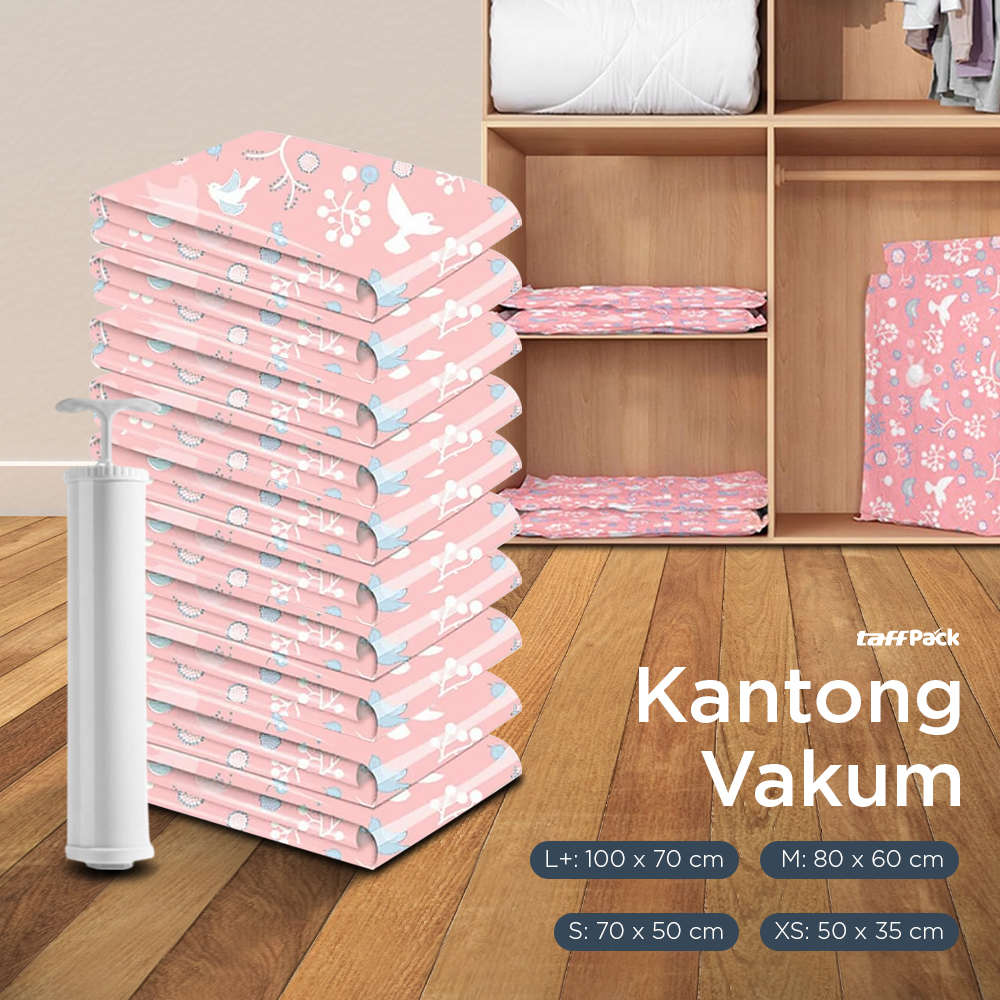 TaffPACK Kantong Vacuum Pakaian Plastic Storage 10 PCS with Hand Pump - SN09109
