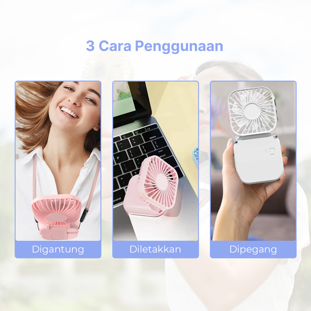 LIFE Kipas Angin Mini Fan USB 3 Speed 800mAh - L-800