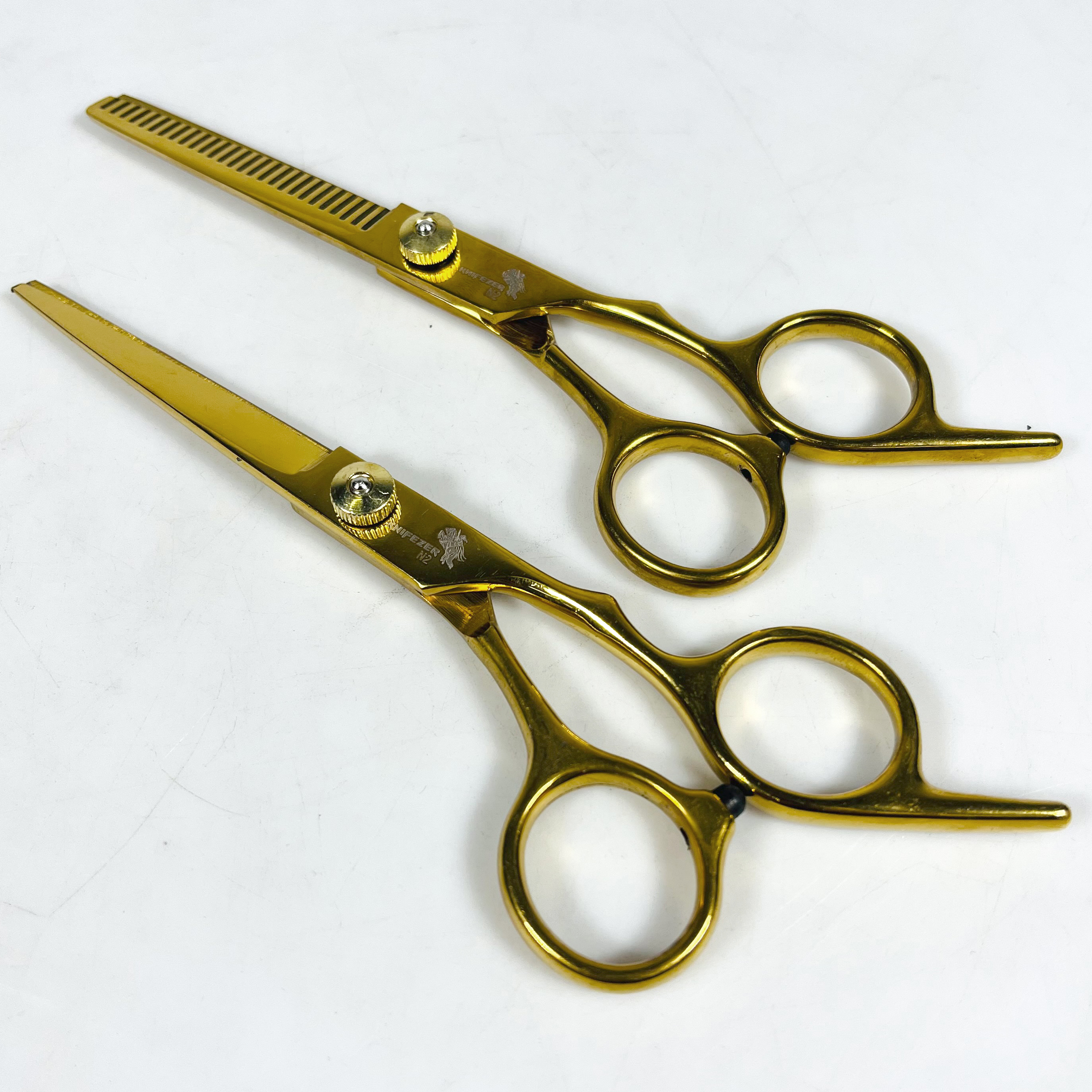 KNIFEZER Gunting Rambut Lurus Sasak Buffing Stainless Steel 4Cr13 - N2