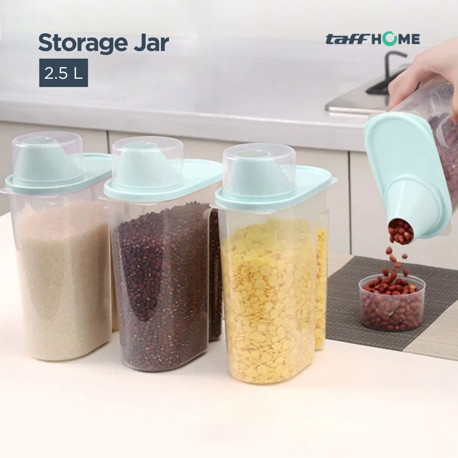 TaffHOME Toples Plastik Penyimpanan Makanan Storage Jar with Spout - H1211