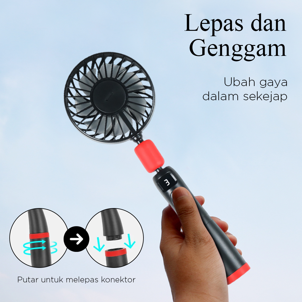 SARMOCARE Kipas Leher Portable 2in1 Hand Held LED Display 4000mAh - D9