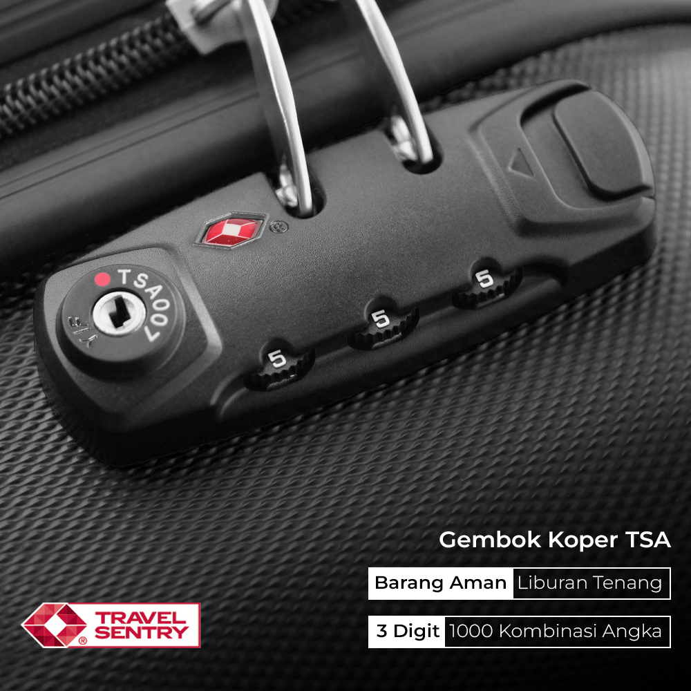 YIF Gembok TSA Kunci Kombinasi Ritsleting Koper 3 Digit - TSA007