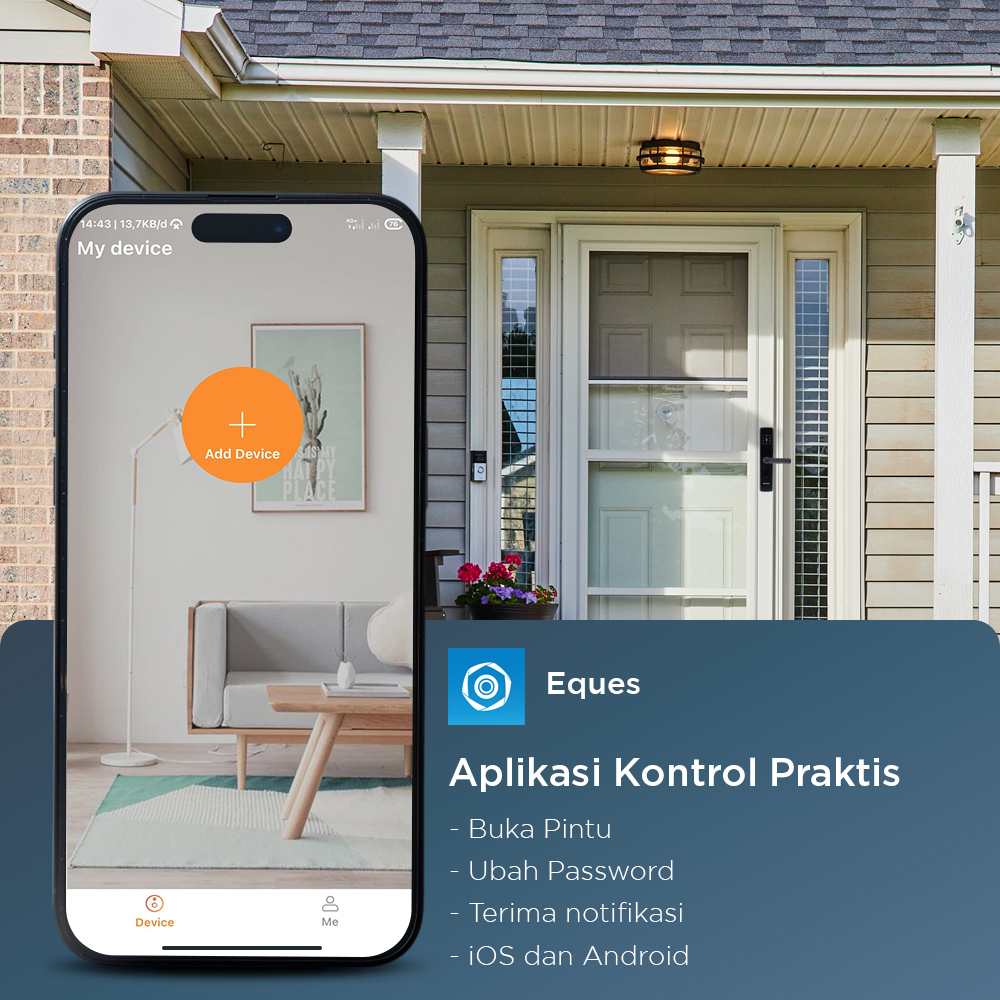 ALOY-X Smart Door Lock Eques App Fingerprint Password Digital Display - A4
