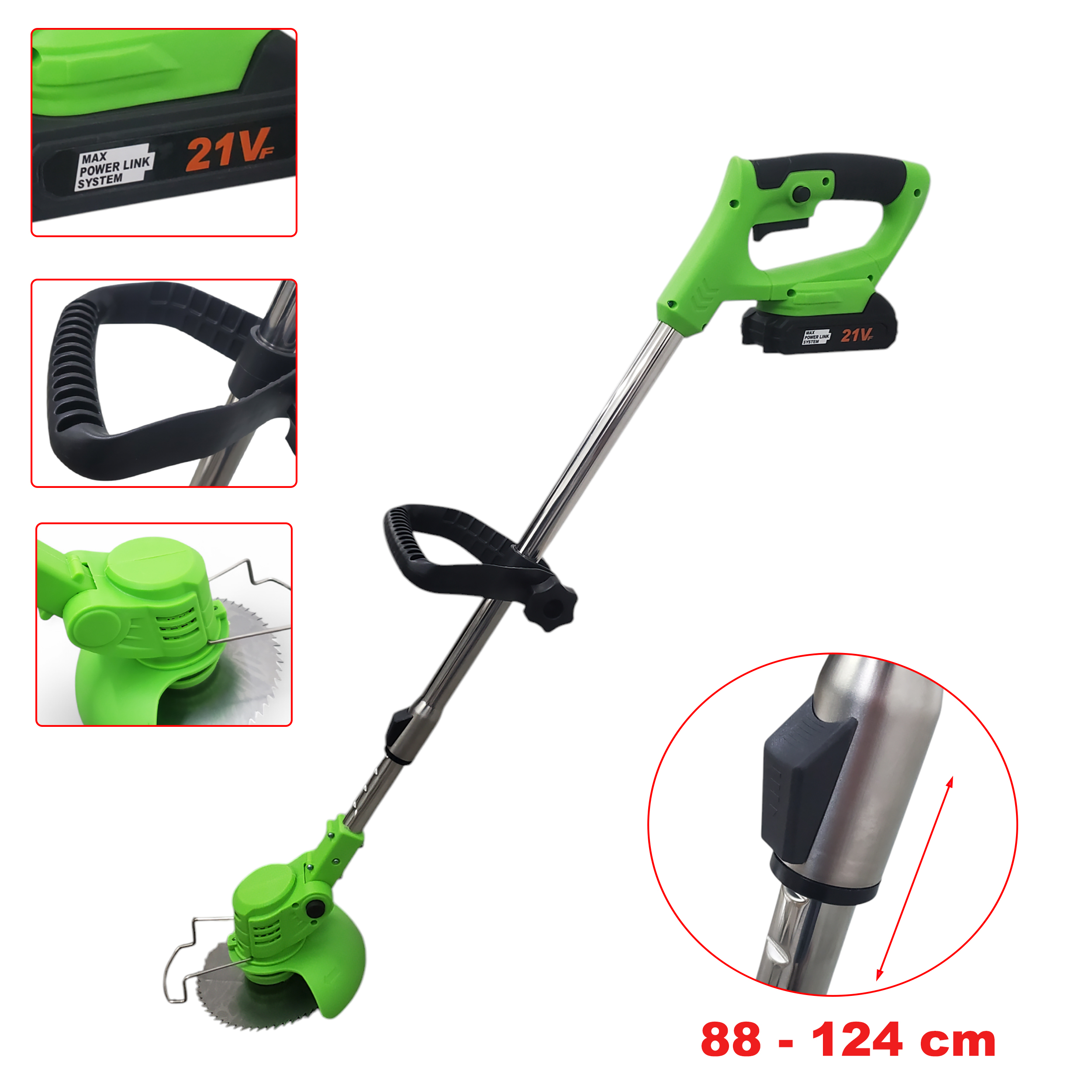 DEXCOM Mesin Pemotong Rumput Taman Grass Cutter with Battery 21V - HA-1821