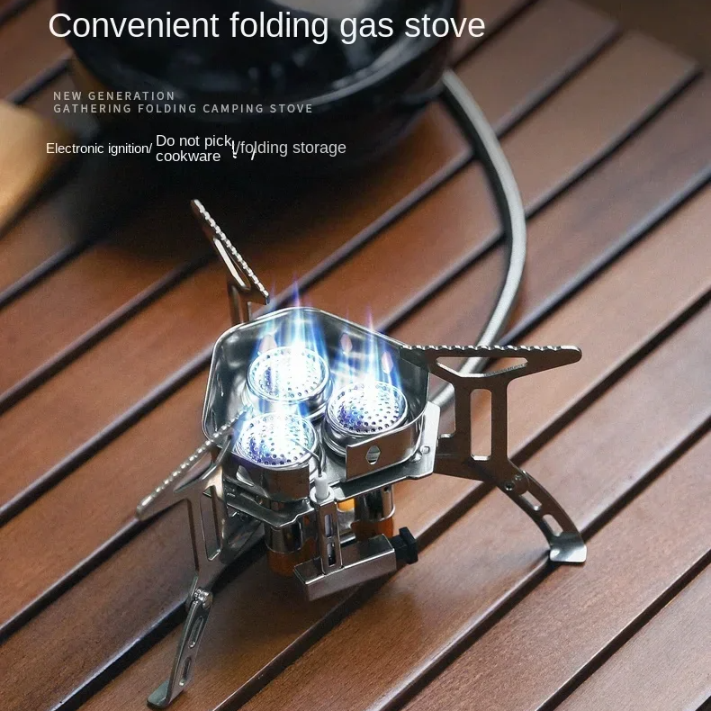 TaffSPORT Kompor Gas Portable Lipat Outdoor 3 Burner Camping Stove - WD68