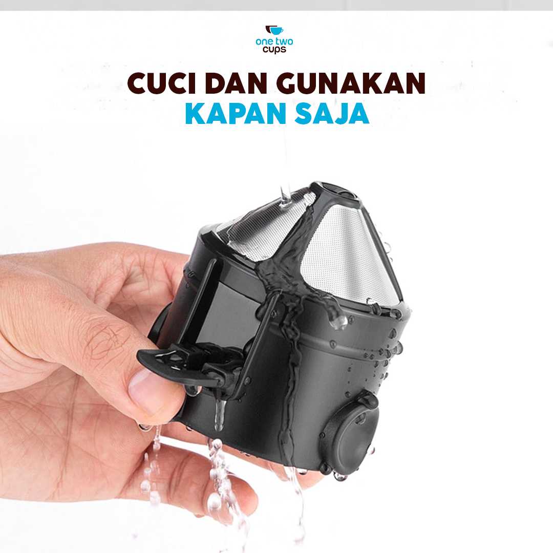 One Two Cups Filter Penyaring Kopi Portable Cone Coffee Dripper - F-402 - Gambar 6