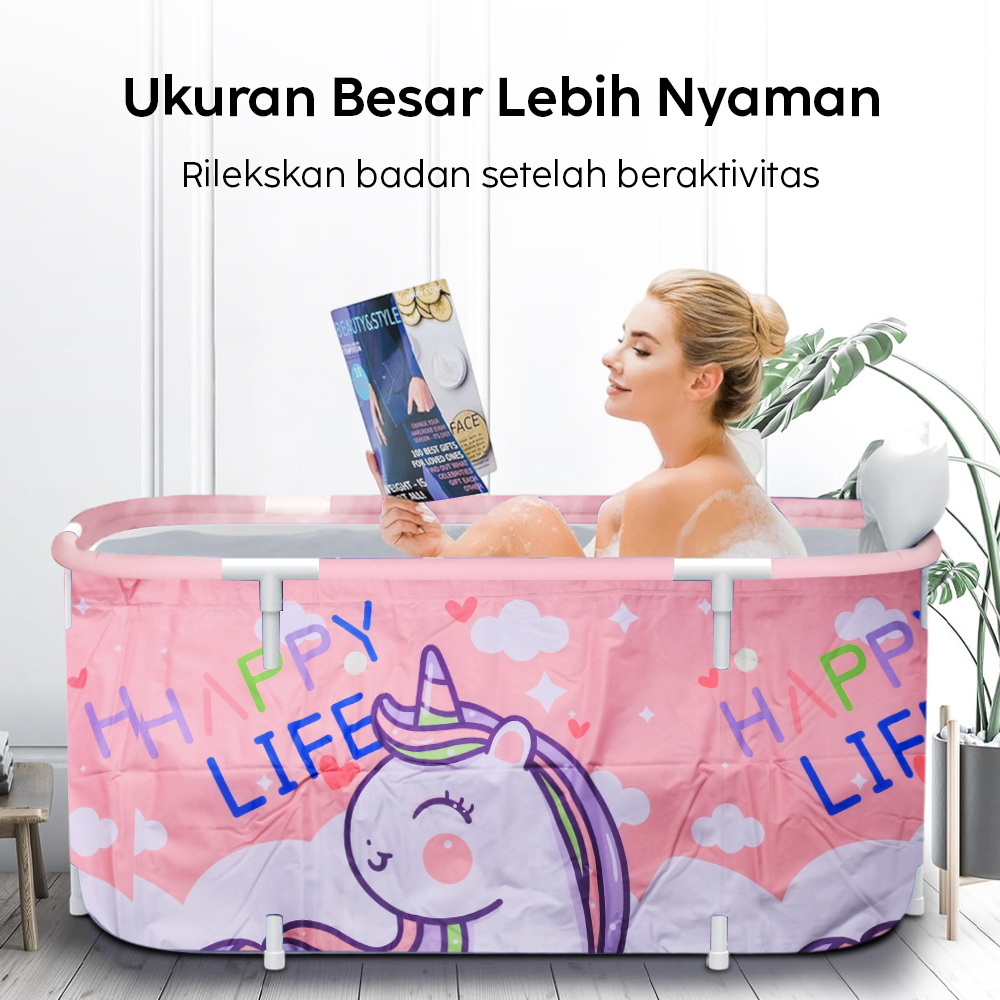 Xueqin SPA Bathtub Lipat Portable Adult Folding Bath 110x60x50cm - 18403
