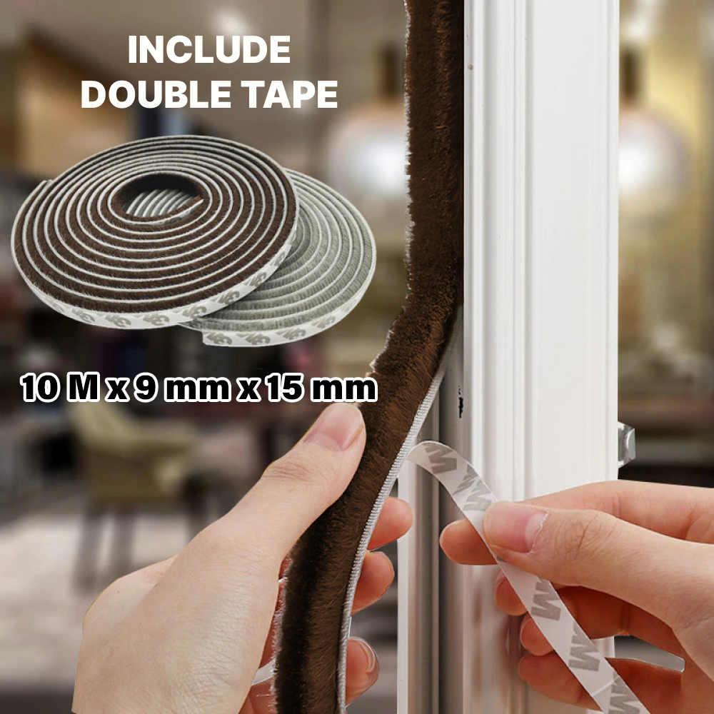 GANCHUN Lis Strip Pintu Brush Strip Sealing 10Mx9mmx15mm - KK-061