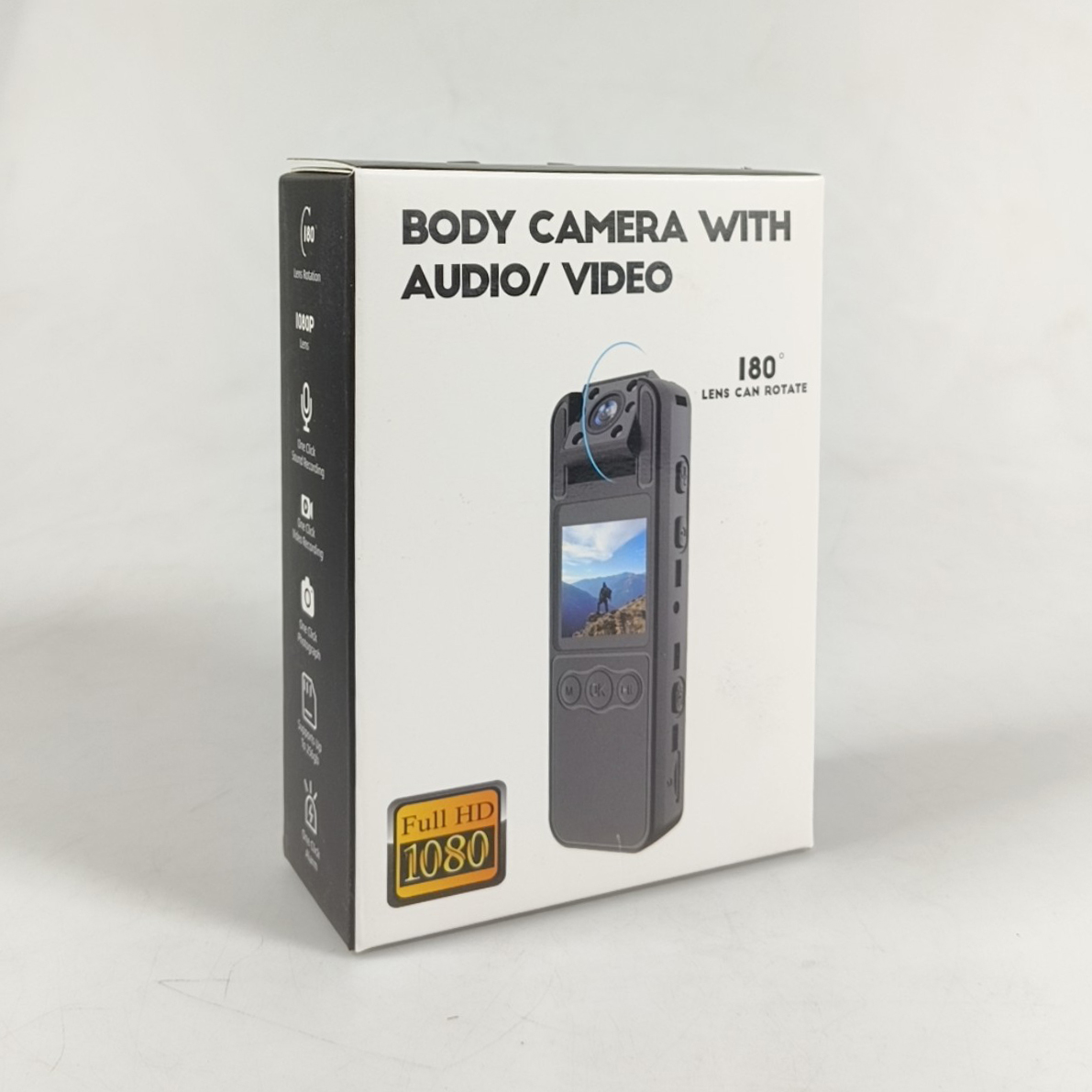 SPANN Body Cam Mini Camera Rotating Lens Night Vision Full HD 1080P - H82