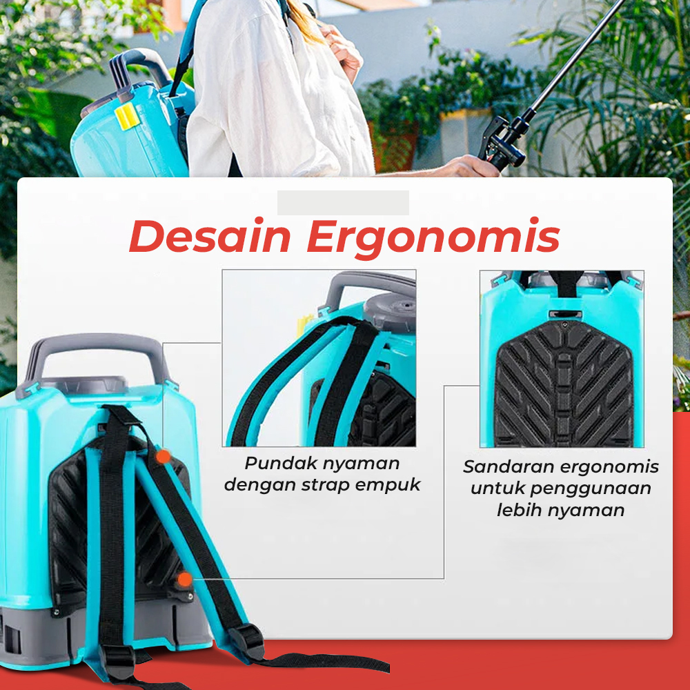 TaffHOME KNAPSACK Semprotan Tanaman Portable Electric Sprayer 10L - YP-12V2.6AH
