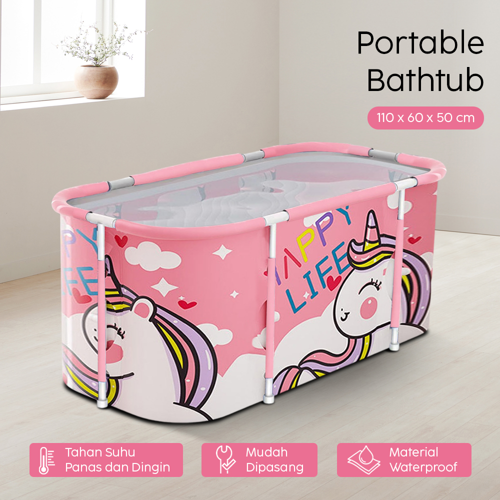 Xueqin SPA Bathtub Lipat Portable Adult Folding Bath 110x60x50cm - 18403