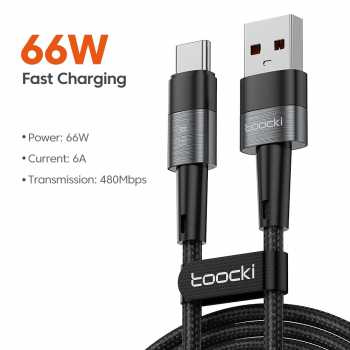 Toocki Kabel Charger USB A to USB Type C Fast Charging 6A 66W 2M - TXCT-YSA0G