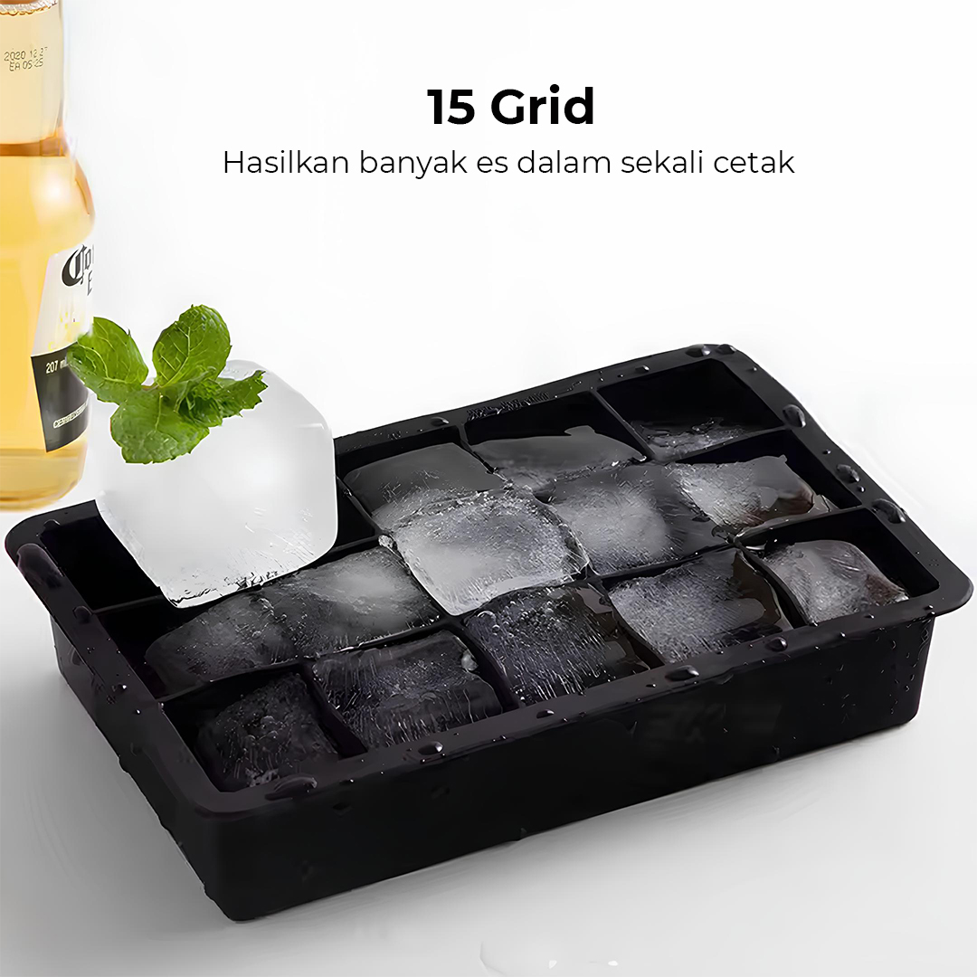 SSGP Cetakan Es Batu Silikon Kotak 15 Grid Ice Cube Tray - DY0971