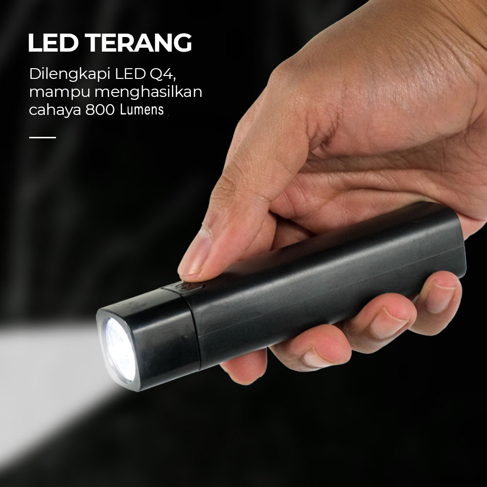 TaffLED Senter LED Mini Flashlight USB Rechargerable Q4 800 Lumens - HT601