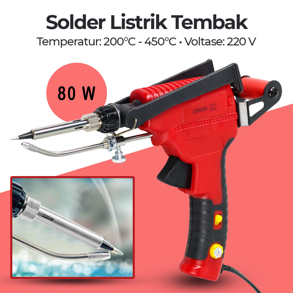 LEFAVOR Solder Listrik Tembak Tin Gun Adjustable Temperature 80W - LEF-220