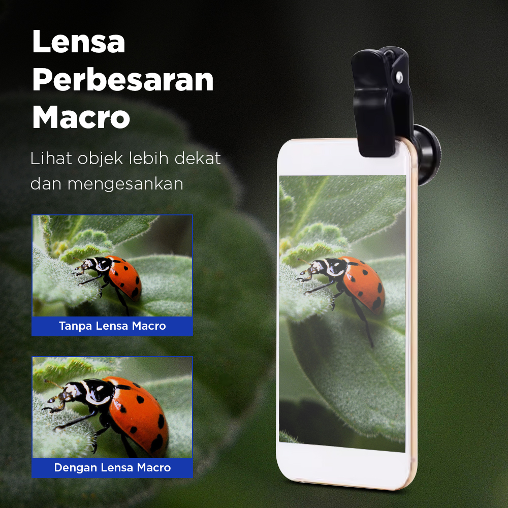 CUIMENG Lensa Kamera HP 3in1 Fish Eye Macro Wide 0.67X Universal - CUI3