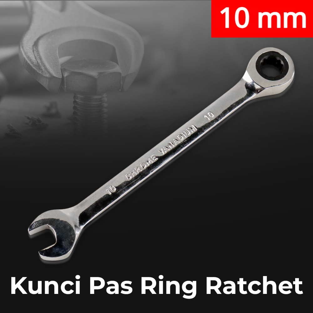 SAIKE Kunci Pas Ring Ratchet Kombinasi Chrome Vanadium - CV72