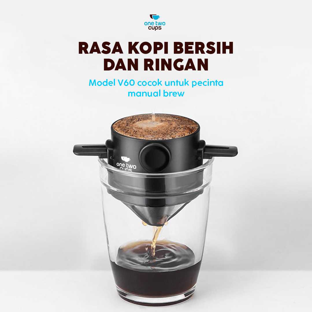 One Two Cups Filter Penyaring Kopi Portable Cone Coffee Dripper - F-402 - Gambar 2