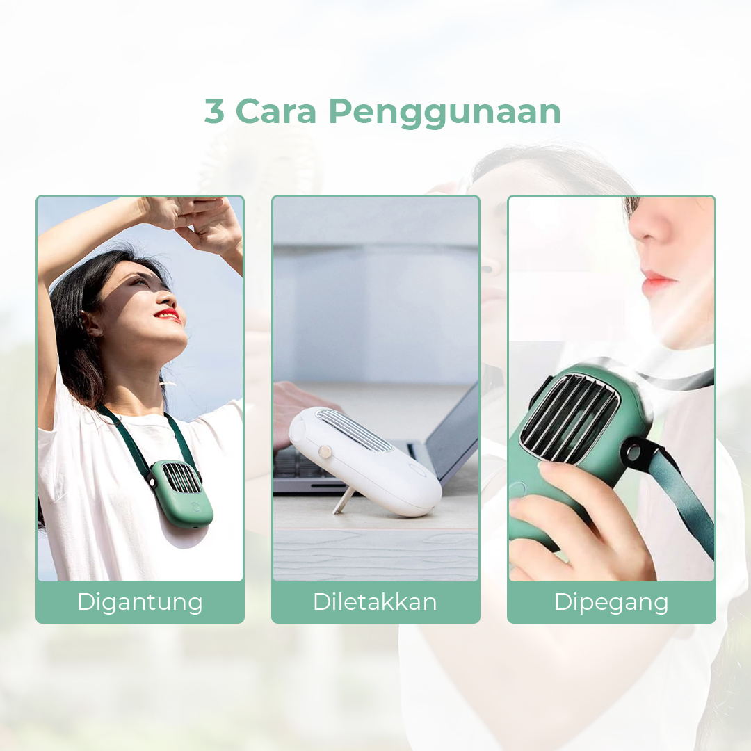 CATLION Kipas Angin Mini Portable Model Kalung Leher Neck Fan 1800mAh - YJ19