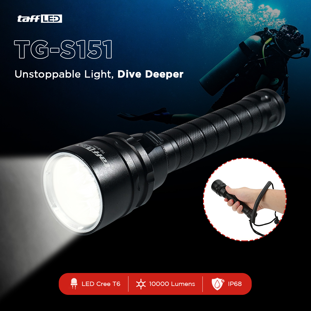 TaffLED Senter LED Scuba Dive Waterproof IP68 T6 - TG-S151